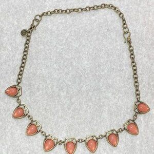 Sh Pink Peach Tear Drop Necklace